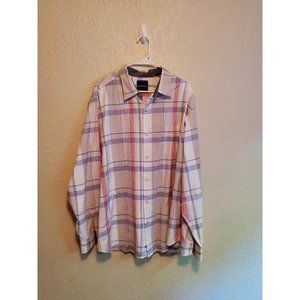 Tommy Bahama Mens Long Sleeve Button Down Shirt XLT Striped Cotton &Silk